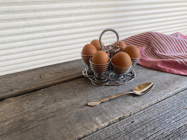 Vintage Wire Egg Rack and Holders