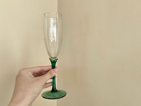 Set of 4 Libbey Green Domaine Champagne Flutes