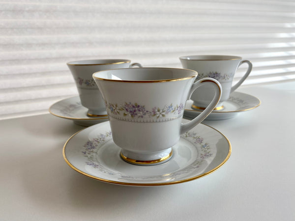 Individual Vintage Noritake Lilac Time Teacup and Saucer (2-Piece)