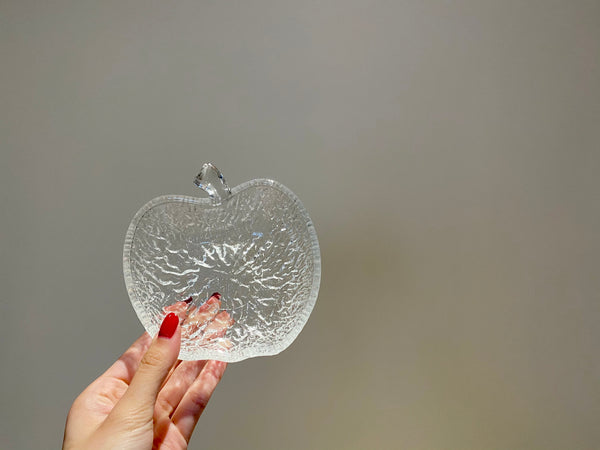 Individual Vintage Frosted Glass Apple Bowl