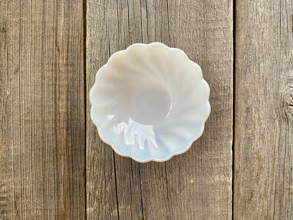 Vintage Hazel Atlas Milk Glass Swirl Bowl