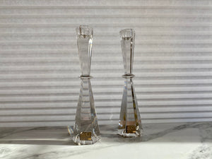 Vintage Set of 2 Mikasa Austria Crystal Candleholders