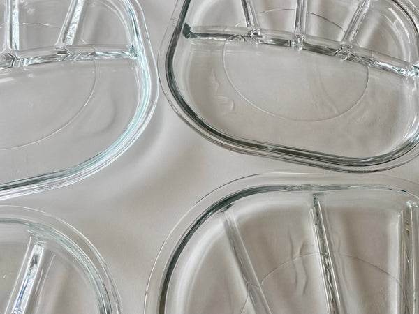 Vintage Italian Glass Square Divided Plates