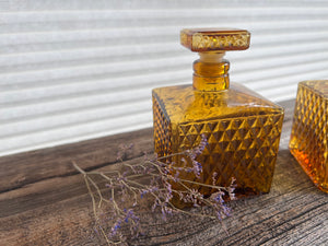 Individual Vintage Amber Glass Decanter