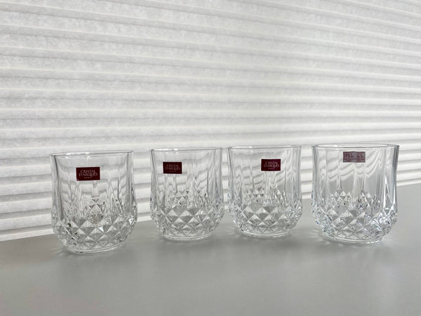 Set of 4 Vintage Cristal D'Arques Longchamp Whisky Crystal Glasses