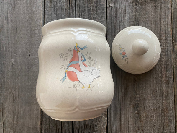 Set of 3 Vintage International Marmalade Goose Canisters and Lids