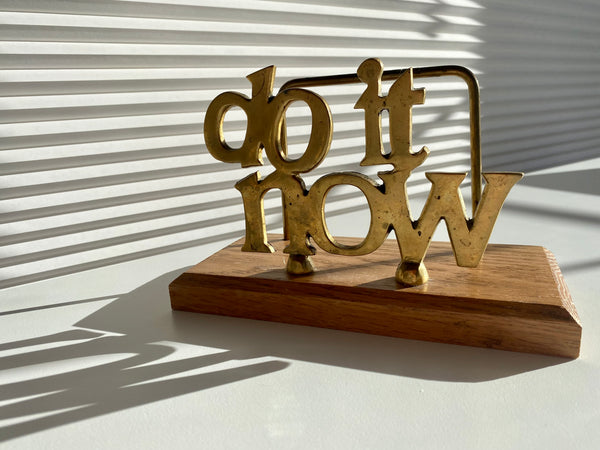 Vintage Brass And Wood Letter Holder/Desk Organizer