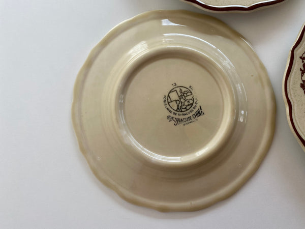 Individual Vintage Syracuse China Brown Rimmed Bread and Butter Plate