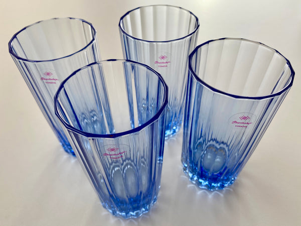 Set of 4 Vintage Pasabahce Blue Glasses