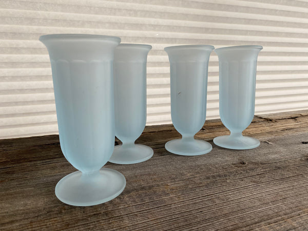 Set of 4 Vintage Pastel Blue Glasses