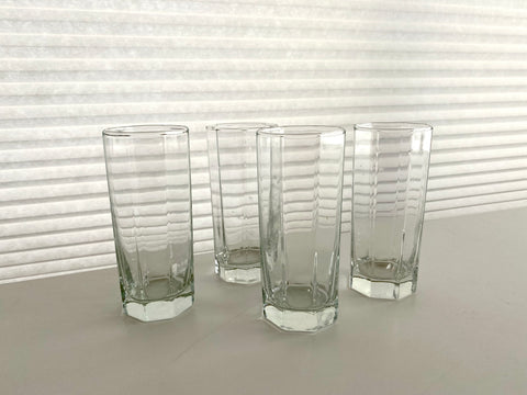 Set of 4 Vintage Large Tall Octime Glasses