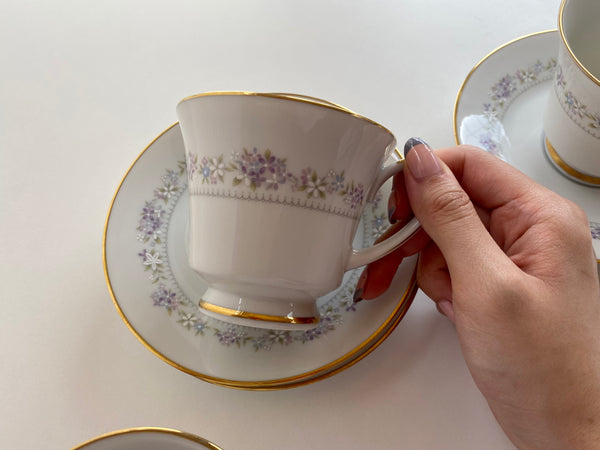 Individual Vintage Noritake Lilac Time Teacup and Saucer (2-Piece)