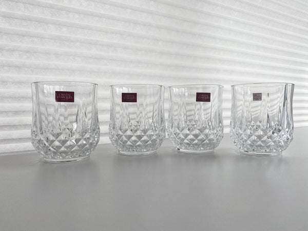 Set of 4 Vintage Cristal D'Arques Longchamp Whisky Crystal Glasses