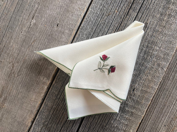 Vintage Red Rose Napkin