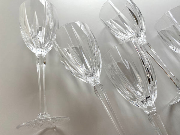 Set of 5 Vintage Mikasa Icicles Crystal Wine Glasses