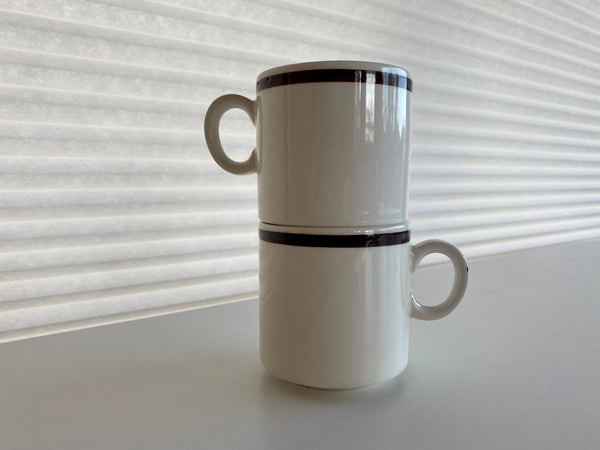 Vintage Set of 2 Stackable Japanese Mugs