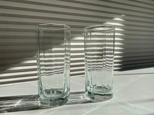 Set of 2 Vintage Small Tall Octime Glasses