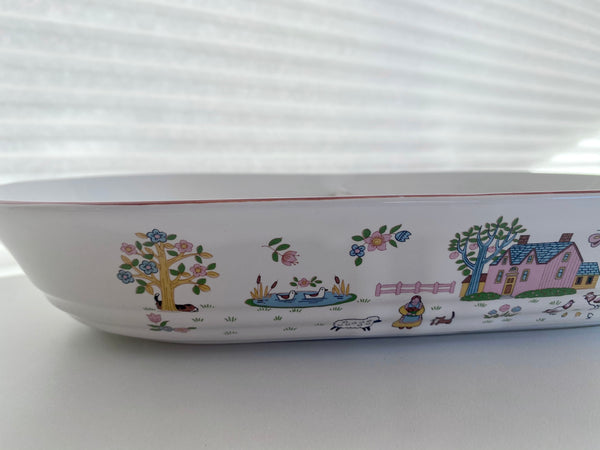 Vintage Country House Japan Divided Large Baking Dish