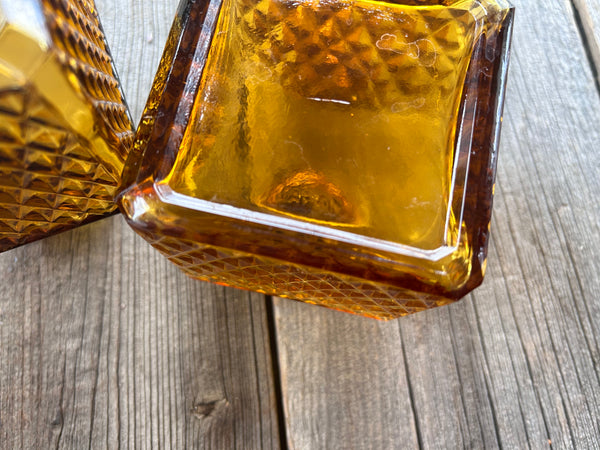 Individual Vintage Amber Glass Decanter