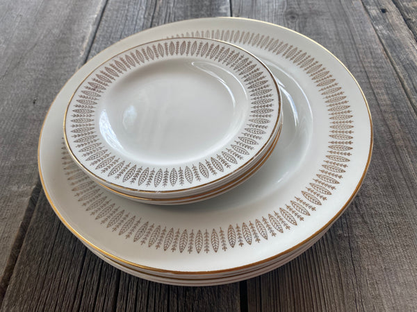 Individual Vintage Royal Knight 22K Gold Leaf Dinner Plates