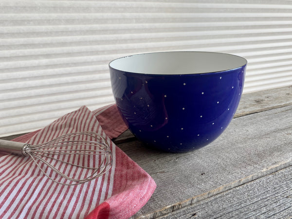 Vintage Ampleur Ejiry Japan Large Enamel Mixing Bowl