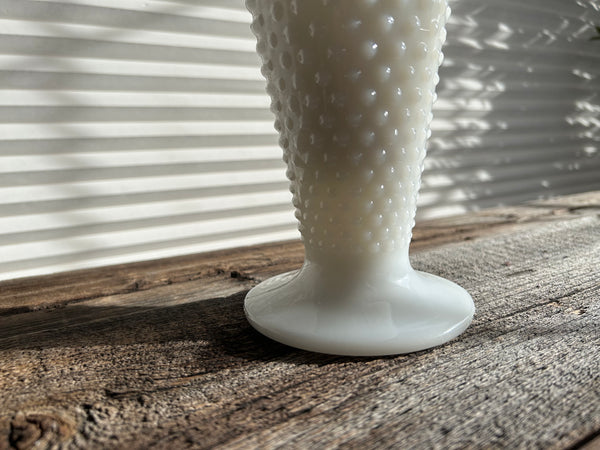 Vintage Milk Glass Hobnail Large Vase