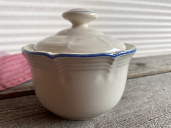 Individual Vintage Blue Bell Sugar Dish With Lid