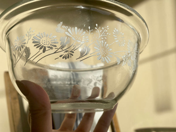 Set of 3 Vintage Pyrex Clear Colonial Mist Nesting Bowls