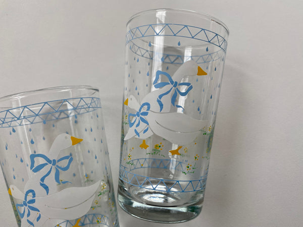 Set of 2 Vintage Anchor Hocking Goose Glasses