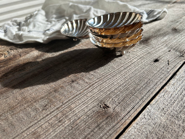 Vintage Individual Small Footed Seashell Dish