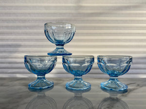 Set of 4 Vintage Baby Blue KIG Indonesia Dessert Cups