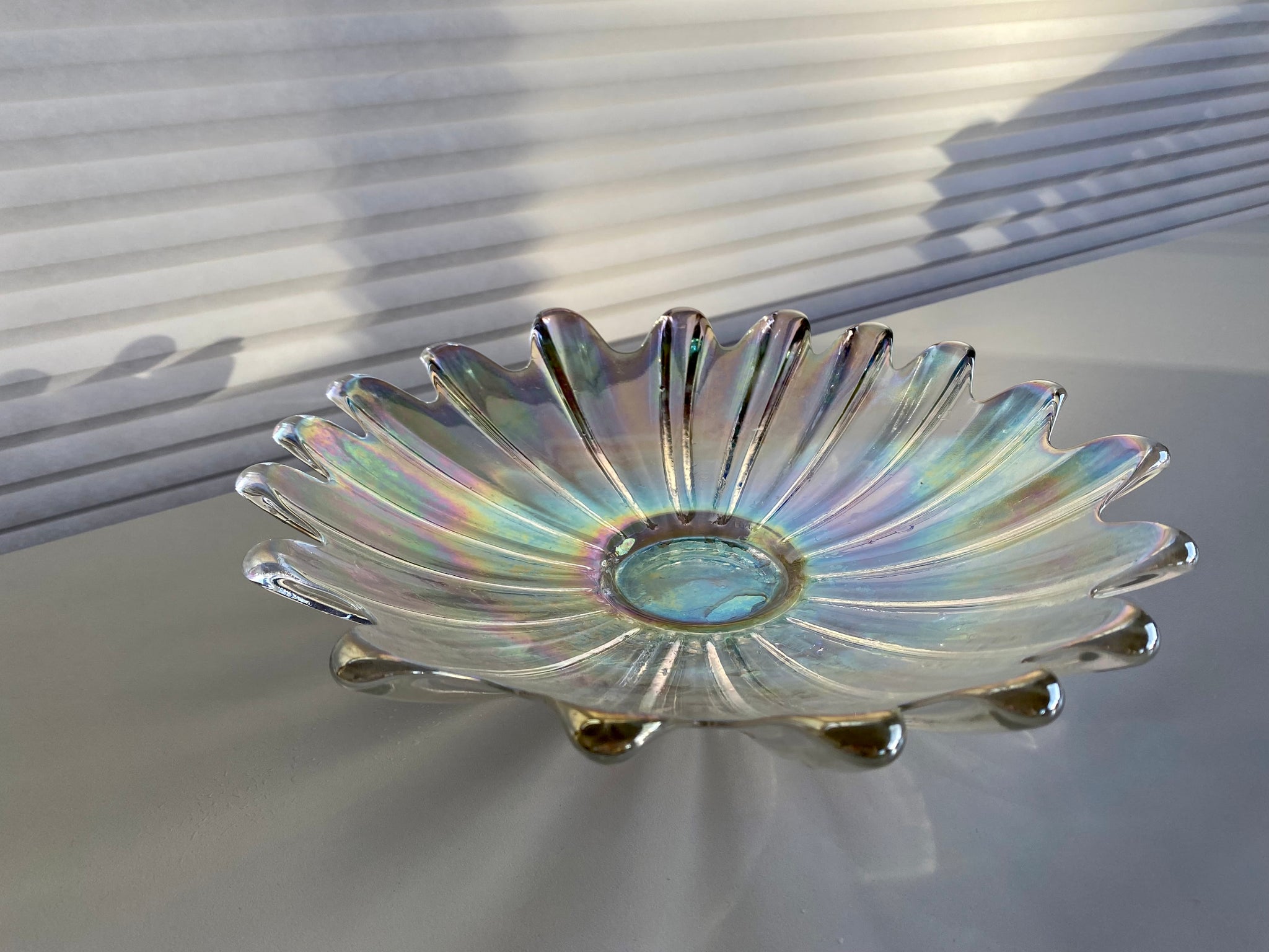 Vintage Federal Glass Iridescent Large Bowl