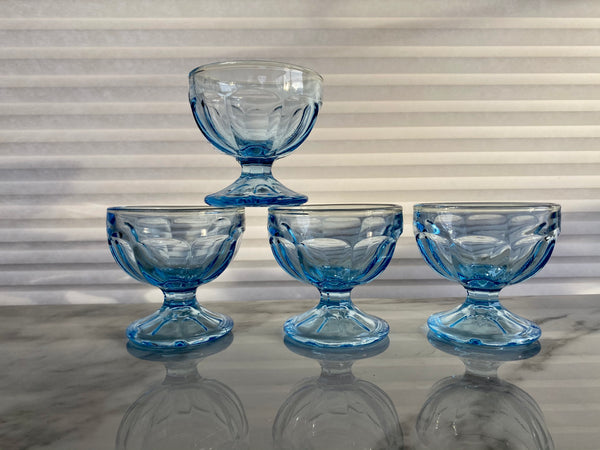 Set of 4 Vintage Baby Blue KIG Indonesia Dessert Cups