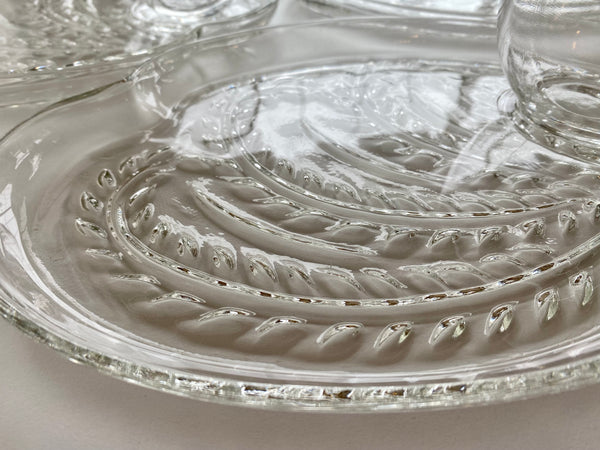 Vintage Individual Federal Glass Snack Tray and Teacup (2-Piece)