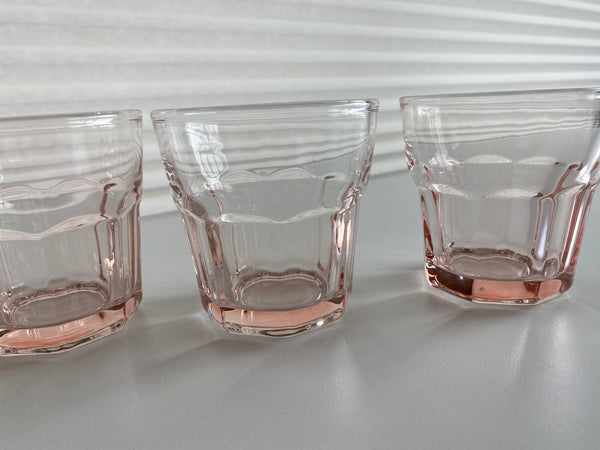 Vintage Set of 3 Pink Glasses