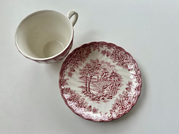 Individual Churchill The Brook Pink Teacup and Saucer (2-Piece)