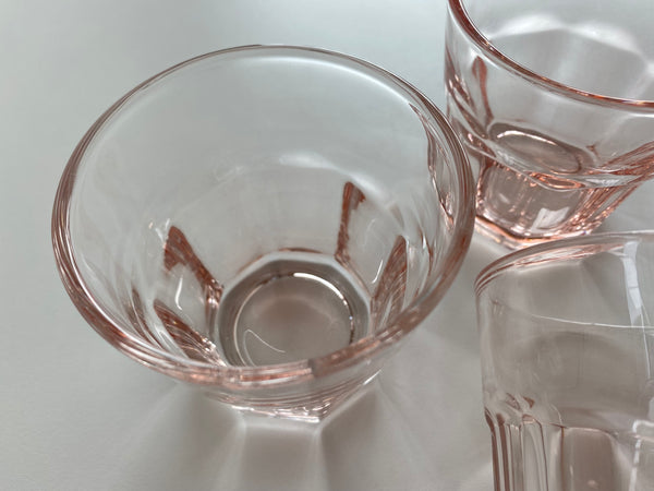 Vintage Set of 3 Pink Glasses