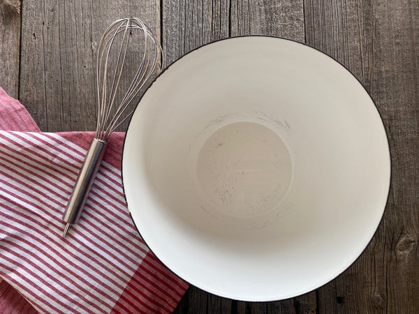 Vintage Ampleur Ejiry Japan Large Enamel Mixing Bowl