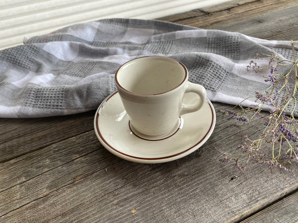 Tuxton China Bahamas Brown Speckled Teacup and Saucer