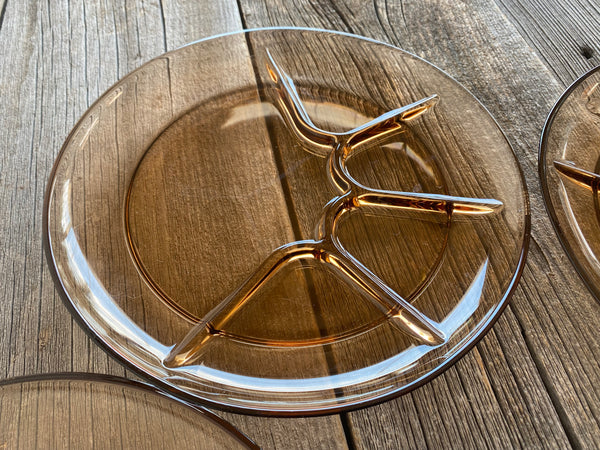 Individual Duralex France Smoked Glass Fondue Plate