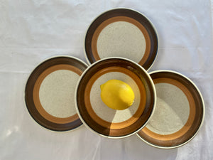 Set of 4 Midcentury Modern Premier Durastone Mocha Plates