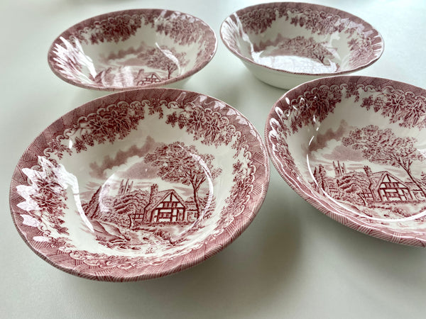 Individual Vintage Churchill The Brook Pink Cereal Bowl