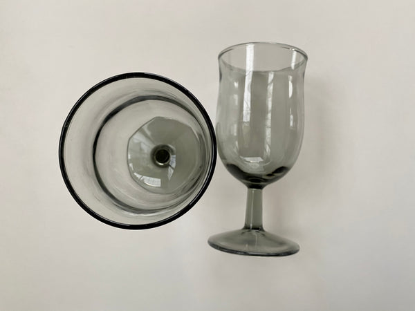 Set of 2 Grey Vintage MCM  Wine Glasses