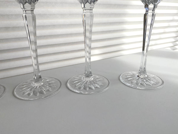 Set of 5 Vintage Mikasa Icicles Crystal Wine Glasses