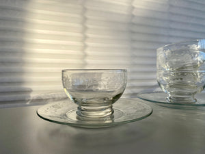 Individual Vintage Dominion Glass Dessert Cup & Saucer (2-Piece)