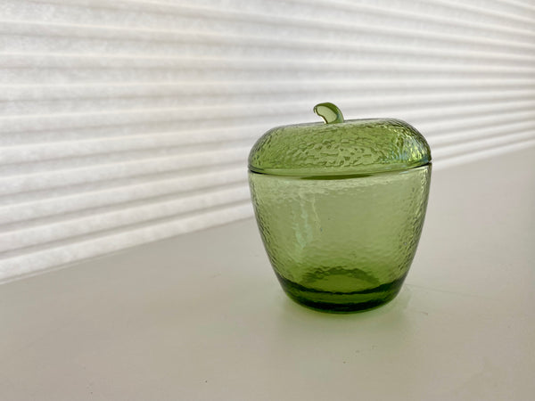 Vintage Hazel Atlas Green Glass Apple Jam Jar