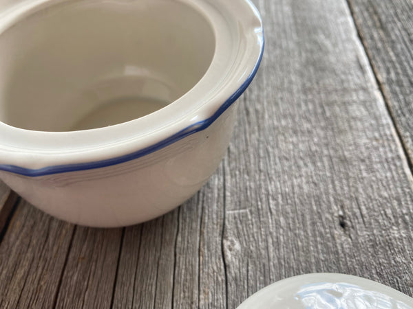 Individual Vintage Blue Bell Sugar Dish With Lid