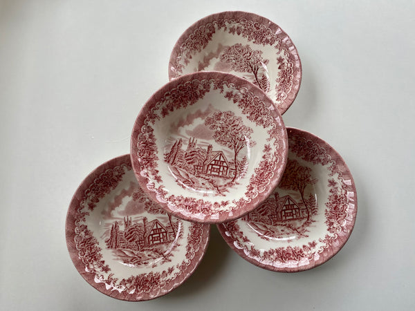 Individual Vintage Churchill The Brook Pink Cereal Bowl