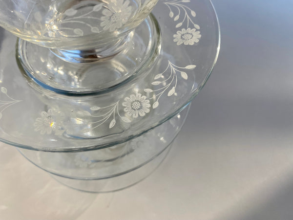 Individual Vintage Dominion Glass Dessert Cup & Saucer (2-Piece)