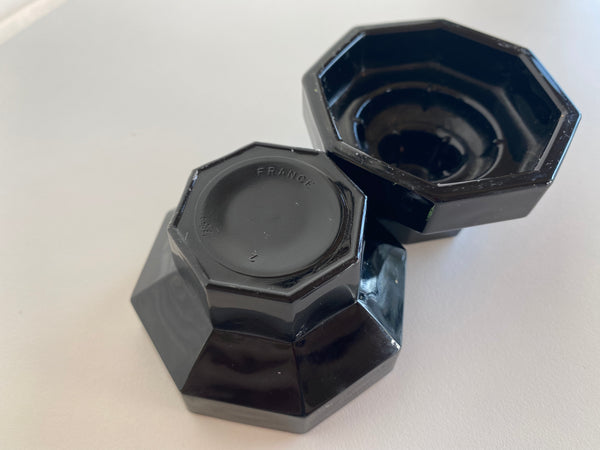 Set of 2 Vintage Black Octime Candle Holders